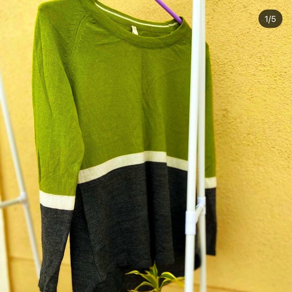 Sage green and grey jumper